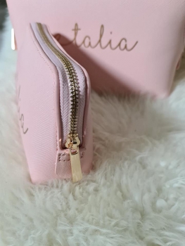 personalisierte Kosmetik Tasche klein in rosa