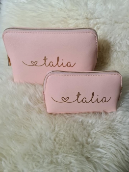 personalisierte Kosmetik Tasche klein in rosa