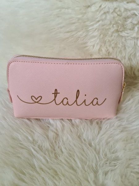 personalisierte Kosmetik Tasche klein in rosa